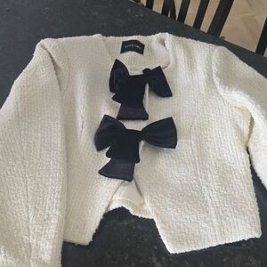 Dolce Cabo Ivory Jacket with Black Velvet Accents